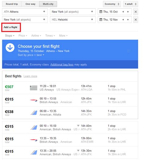 Building A Google “Multi-City” Trip. Another great feature of Google Flights is the ability to set up multi-city trips with ease. ... Our original multi-city flight cost $1,553 and by using the methods above, we came out around $1,092 in the end.